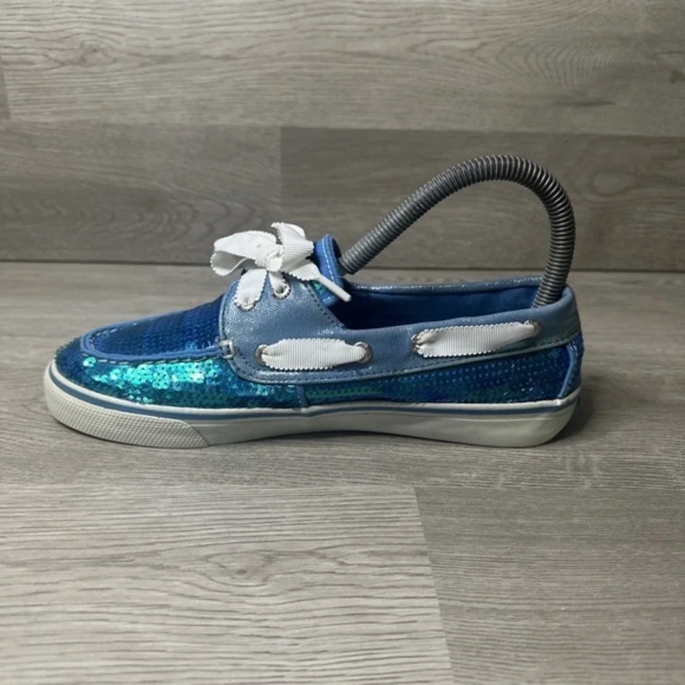 Sperry Top Sider Bahama Blue‎ Sequin Boat Shoes in Women's Size 6.5 M